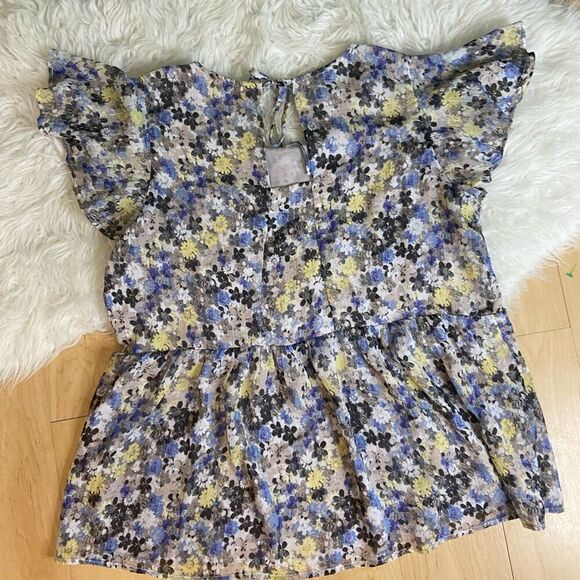 Lucky Brand floral short sleeve casual cite modest blouse plus size 1X - Picture 13 of 13